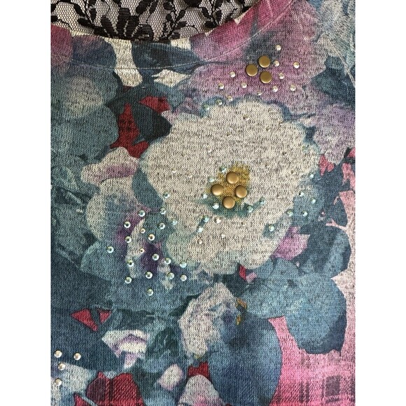 NWT Style & Co XL Downtown Gallery Beautiful Floral And Plaid With Lace Insert - Picture 3 of 10